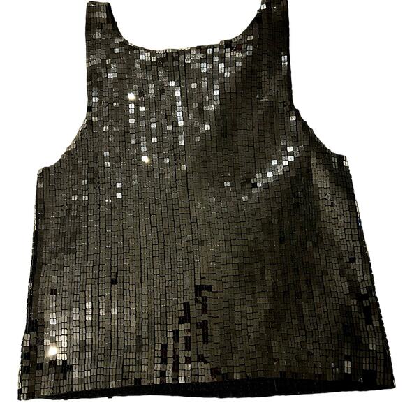 Tyler Boe black square sequin sweater tank. Size  XL - Picture 7 of 8